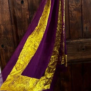Purple and gold color scarf